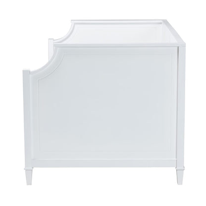 Baxton Studio - Lowri Twin Size Daybed in White/Gold - Lowri-White-Daybed-3DW-Twin view 3