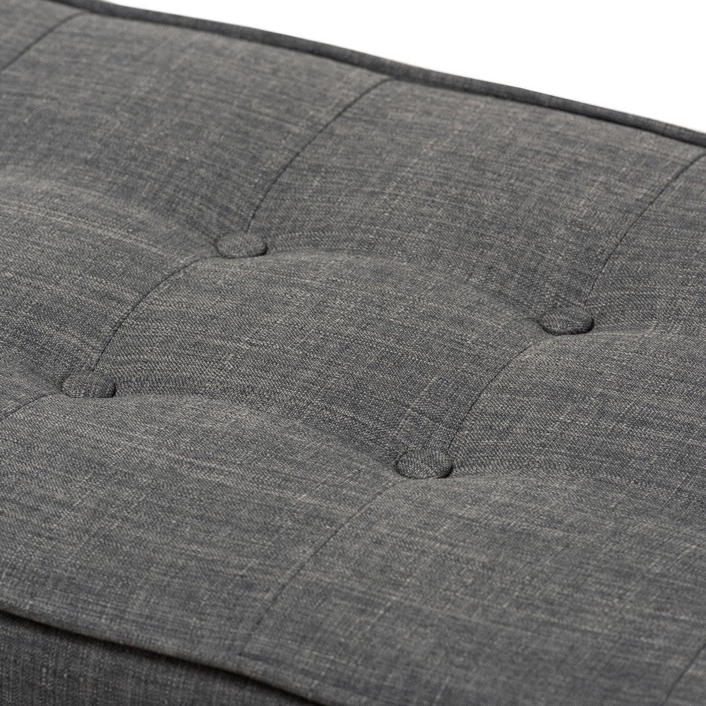 Baxton Studio - Lucca Bench in Dark Grey/"Walnut" Brown - WM1623-BE-Dark Grey/Walnut view 4