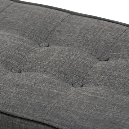 Baxton Studio - Lucca Bench in Dark Grey/"Walnut" Brown - WM1623-BE-Dark Grey/Walnut view 4