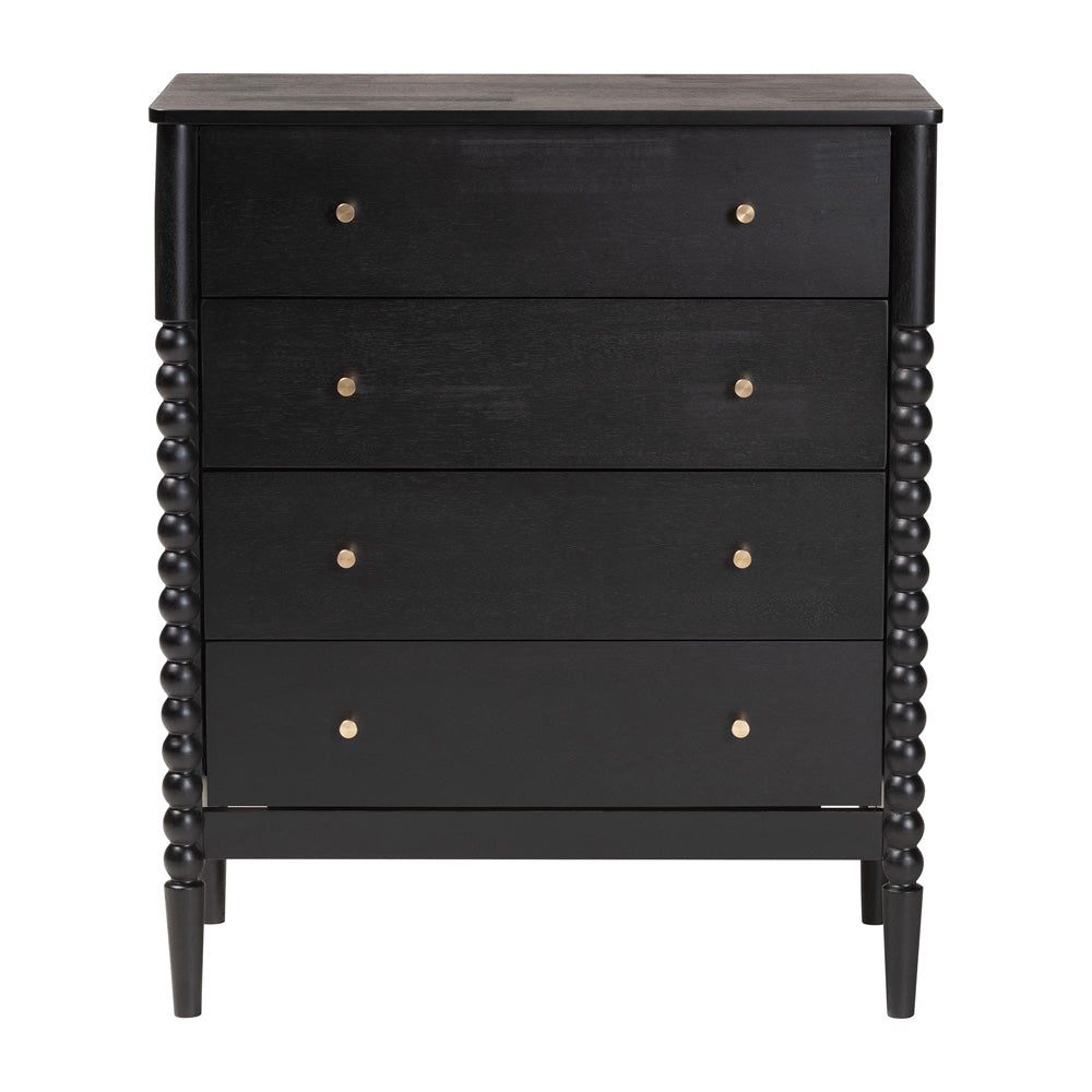 Baxton Studio - Lucera Chest in Black - MG9011-Black-4DW-Chest view 3