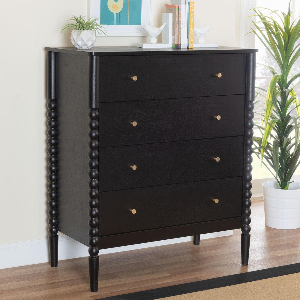 Baxton Studio - Lucera Chest in Black - MG9011-Black-4DW-Chest view 8