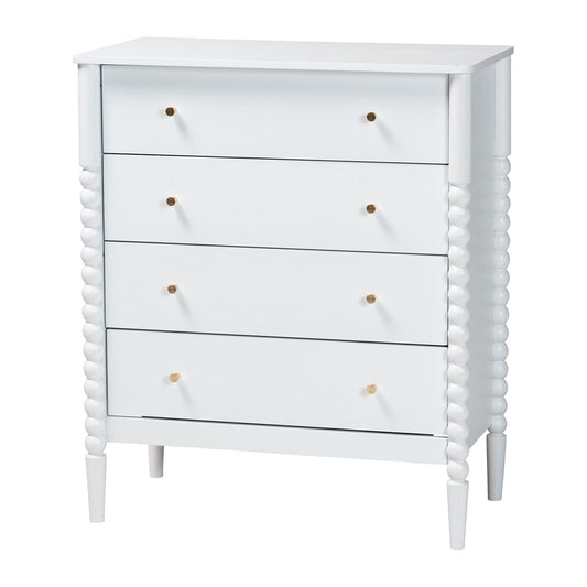 Baxton Studio - Lucera Chest in White - MG9011-White-4DW-Chest view 1