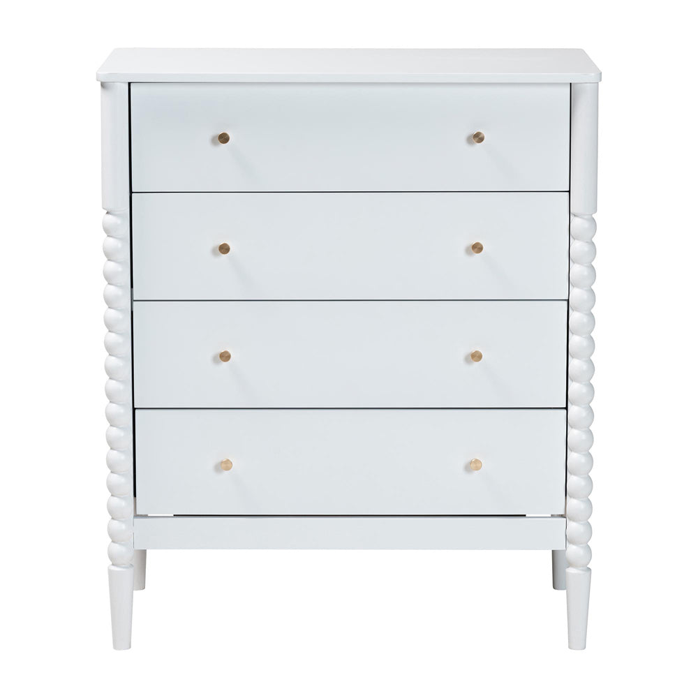 Baxton Studio - Lucera Chest in White - MG9011-White-4DW-Chest view 3