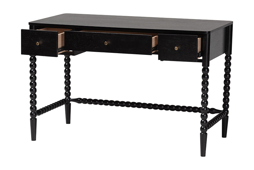 Baxton Studio - Lucera Desk - MG9011-4-Black-Writing Desk view 3