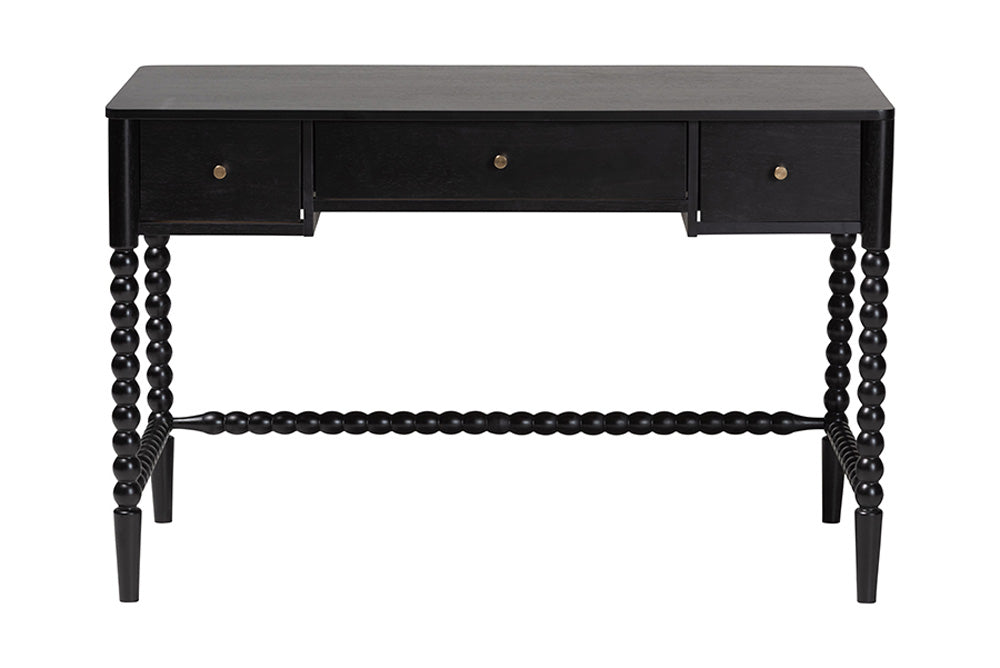 Baxton Studio - Lucera Desk - MG9011-4-Black-Writing Desk view 4