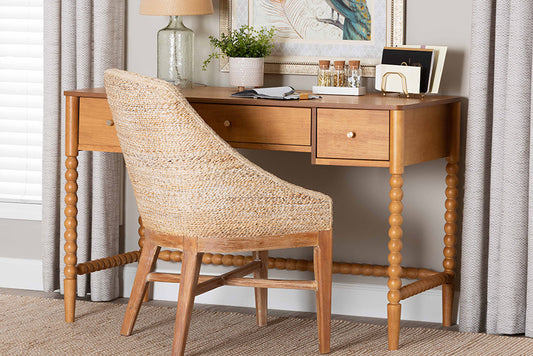 Baxton Studio - Lucera Desk - MG9011-4-NT Oak-Writing Desk view 2