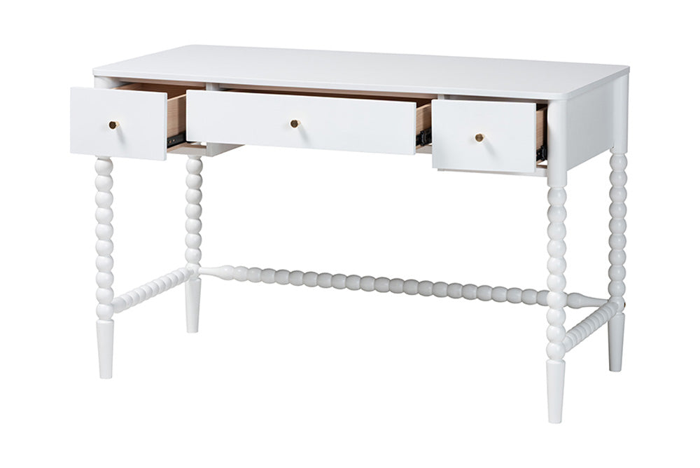 Baxton Studio - Lucera Desk - MG9011-4-White-Writing Desk view 3