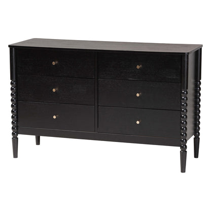 Baxton Studio - Lucera Dresser in Black - MG9011-Black-6DW-Dresser view 1