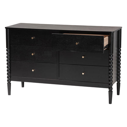 Baxton Studio - Lucera Dresser in Black - MG9011-Black-6DW-Dresser view 3