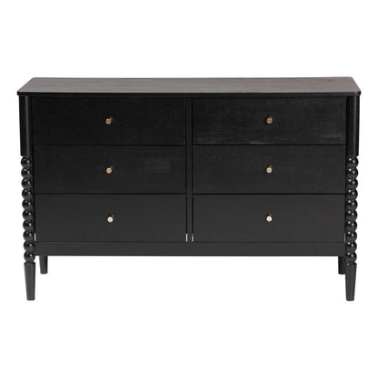 Baxton Studio - Lucera Dresser in Black - MG9011-Black-6DW-Dresser view 4