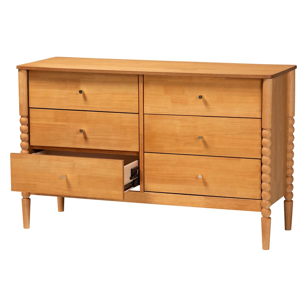Baxton Studio - Lucera Dresser in Oak Brown - MG9011-NT Oak-6DW-Dresser view 2