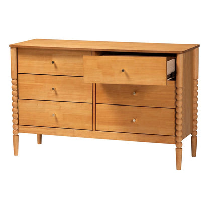 Baxton Studio - Lucera Dresser in Oak Brown - MG9011-NT Oak-6DW-Dresser view 3