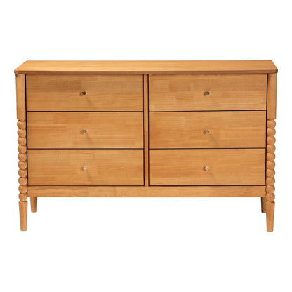 Baxton Studio - Lucera Dresser in Oak Brown - MG9011-NT Oak-6DW-Dresser view 4