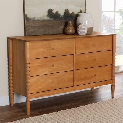 Baxton Studio - Lucera Dresser in Oak Brown - MG9011-NT Oak-6DW-Dresser view 9