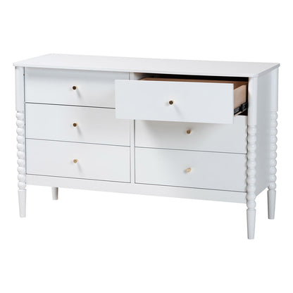Baxton Studio - Lucera Dresser in White - MG9011-White-6DW-Dresser view 3