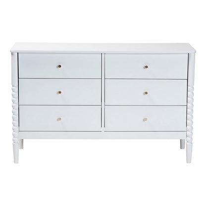 Baxton Studio - Lucera Dresser in White - MG9011-White-6DW-Dresser view 4