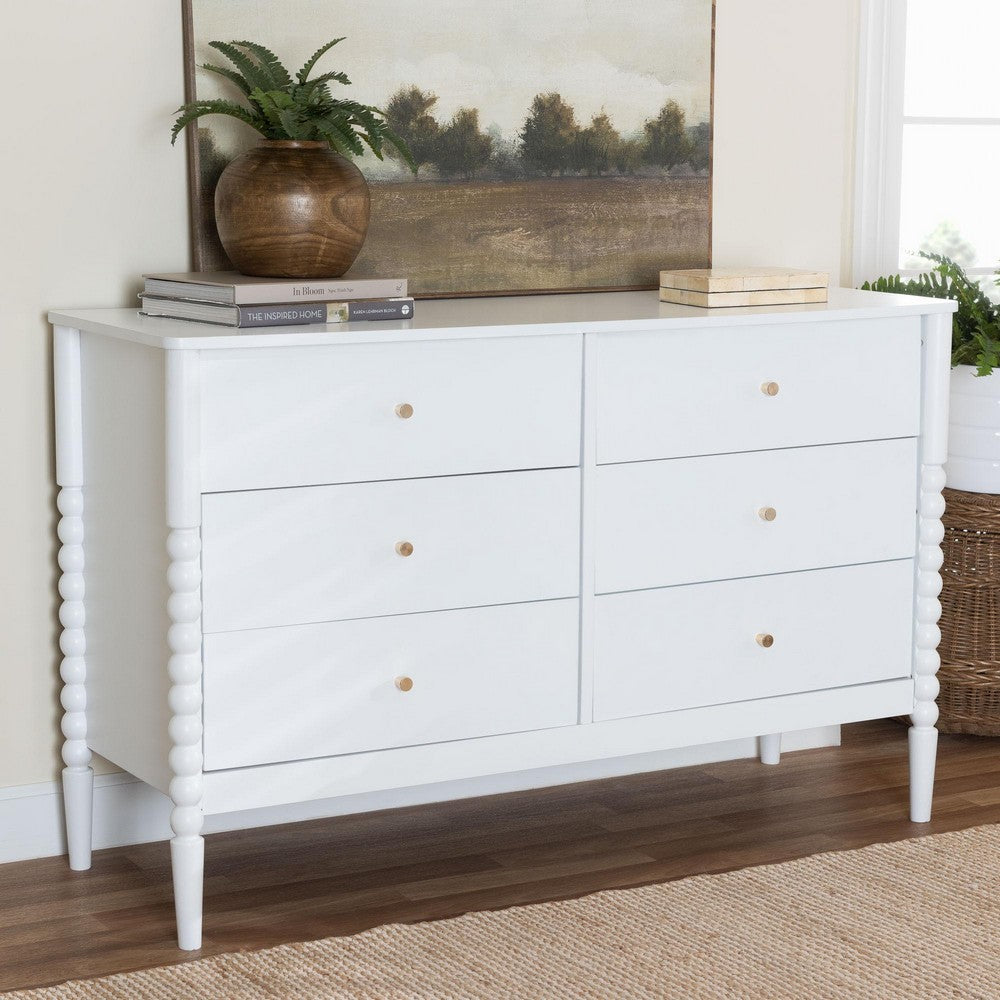 Baxton Studio - Lucera Dresser in White - MG9011-White-6DW-Dresser view 9