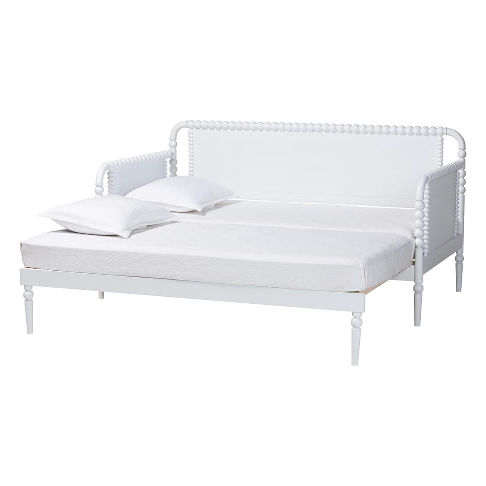 Baxton Studio - Lucera Expandable Daybed in White - MG0110-5-White-Twin to King-Daybed view 2