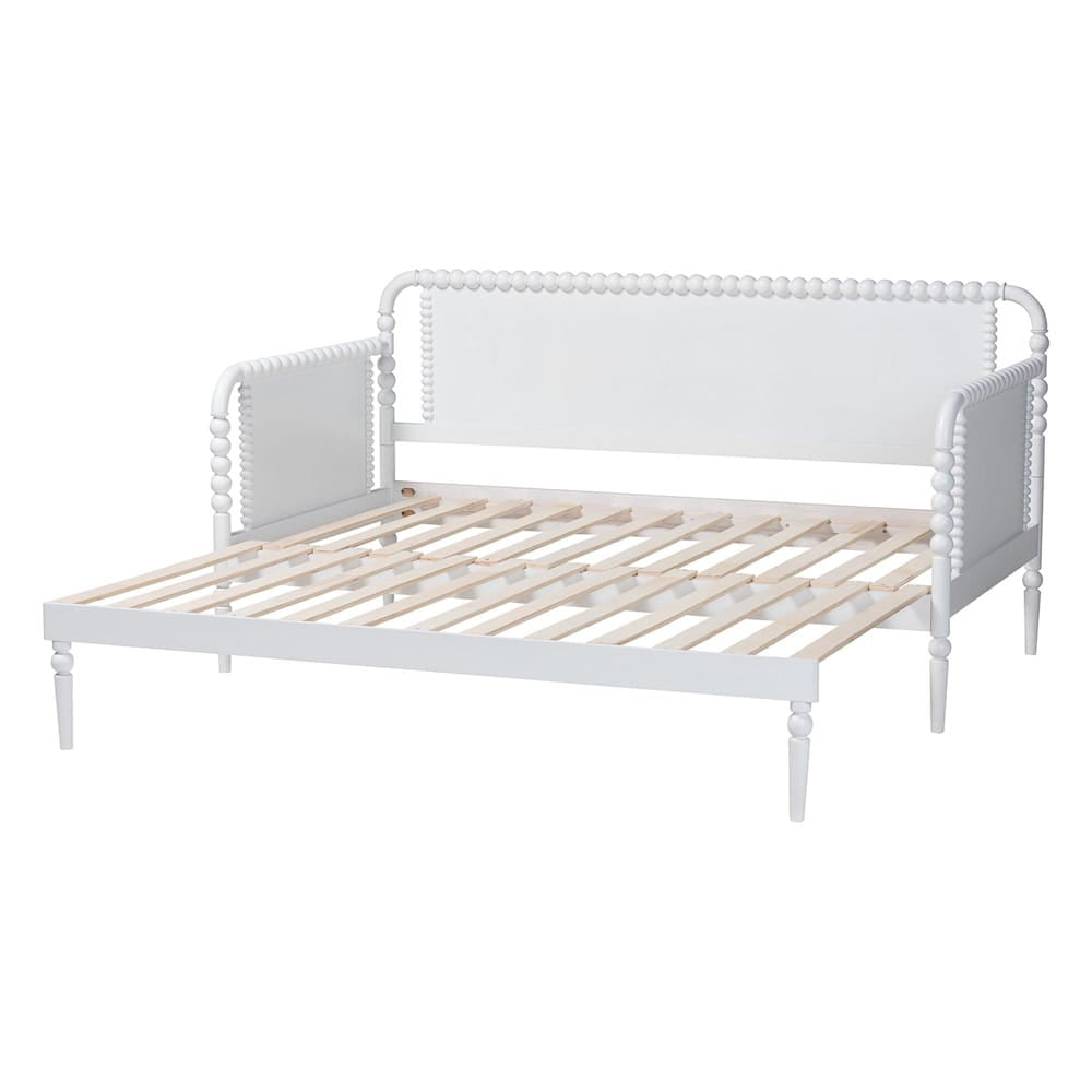 Baxton Studio - Lucera Expandable Daybed in White - MG0110-5-White-Twin to King-Daybed view 5