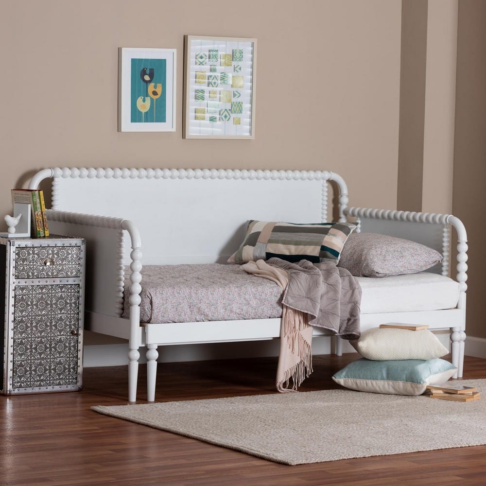 Baxton Studio - Lucera Expandable Daybed in White - MG0110-5-White-Twin to King-Daybed view 9