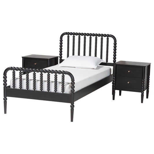 Baxton Studio - Lucera Full Bedroom Set in Black - MG0110-4-Black-Full 3PC Bedroom Set view 1