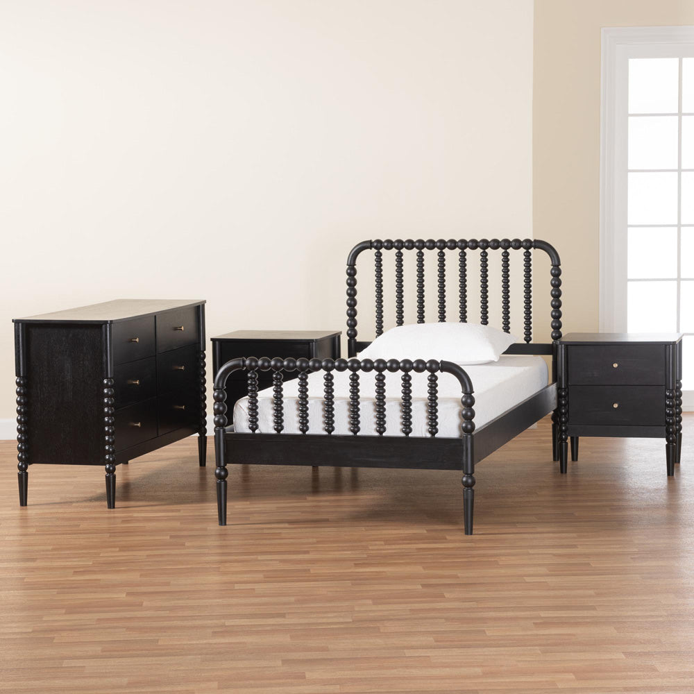 Baxton Studio - Lucera Full Bedroom Set in Black - MG0110-4-Black-Full 4PC Bedroom Set view 11