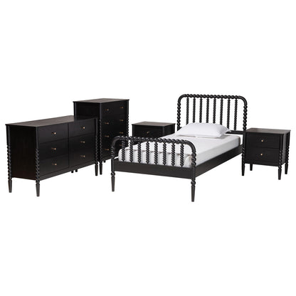 Baxton Studio - Lucera Full Bedroom Set in Black - MG0110-4-Black-Full 5PC Bedroom Set view 1