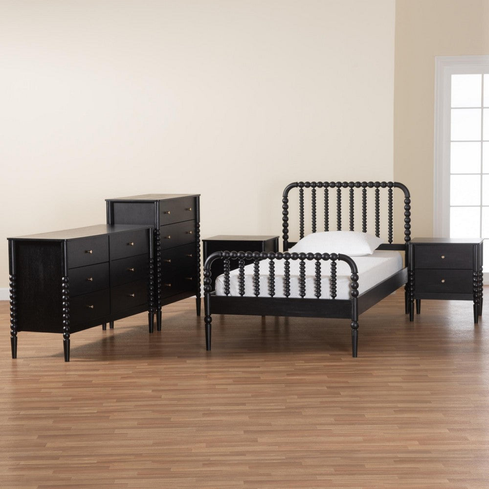 Baxton Studio - Lucera Full Bedroom Set in Black - MG0110-4-Black-Full 5PC Bedroom Set view 11