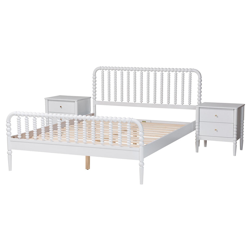 Baxton Studio - Lucera Full Bedroom Set in White - MG0110-4-White-Full 3PC Bedroom Set view 2