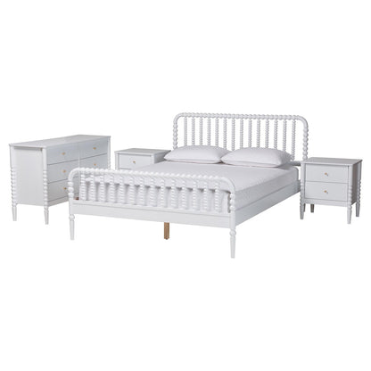 Baxton Studio - Lucera Full Bedroom Set in White - MG0110-4-White-Full 4PC Bedroom Set view 1