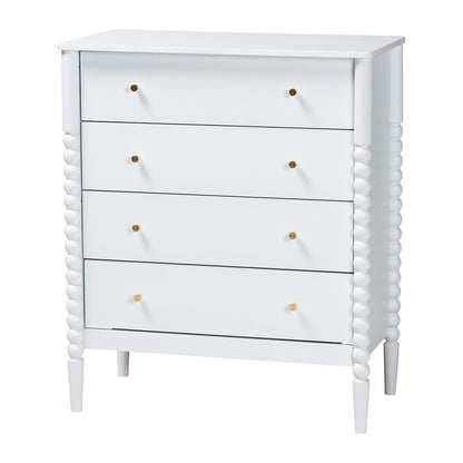 Baxton Studio - Lucera Full Bedroom Set in White - MG0110-4-White-Full 5PC Bedroom Set view 5