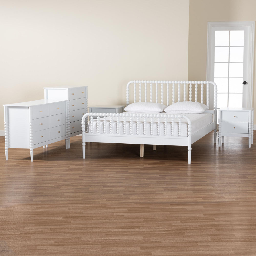 Baxton Studio - Lucera Full Bedroom Set in White - MG0110-4-White-Full 5PC Bedroom Set view 11