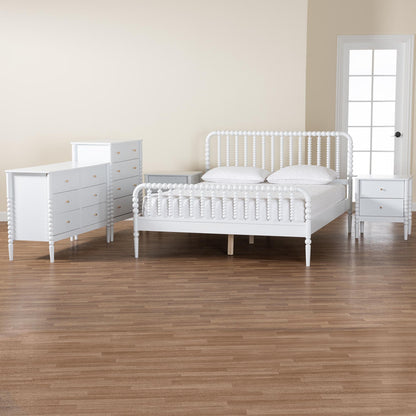 Baxton Studio - Lucera Full Bedroom Set in White - MG0110-4-White-Full 5PC Bedroom Set view 11