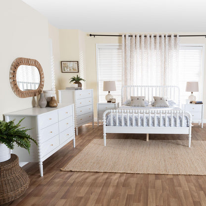 Baxton Studio - Lucera Full Bedroom Set in White - MG0110-4-White-Full 5PC Bedroom Set view 12
