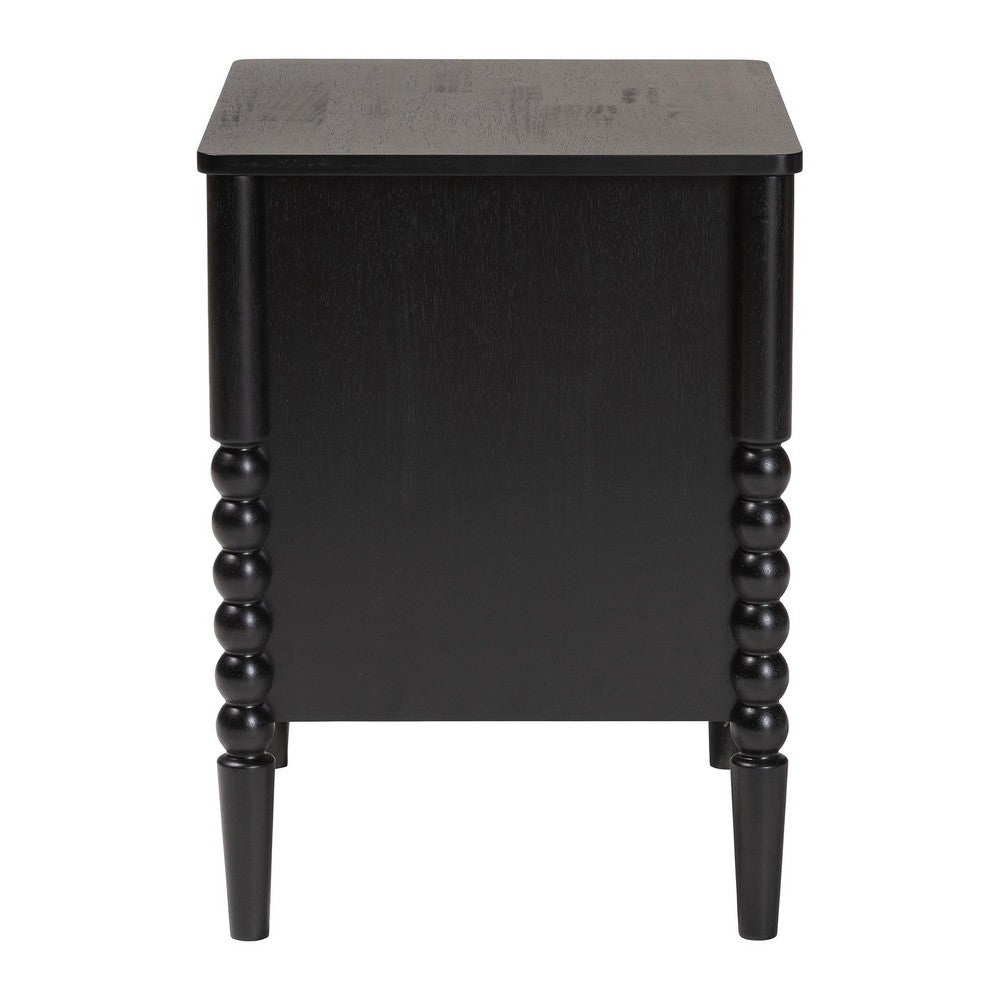 Baxton Studio - Lucera Nightstand in Black - MG9011-Black-2DW-NS view 4