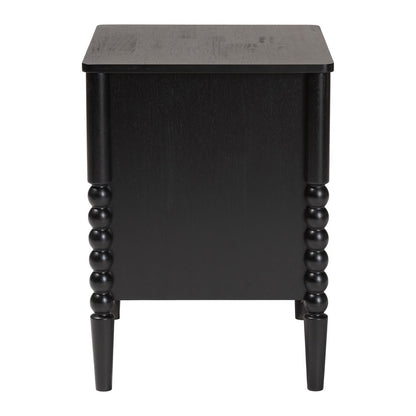 Baxton Studio - Lucera Nightstand in Black - MG9011-Black-2DW-NS view 4