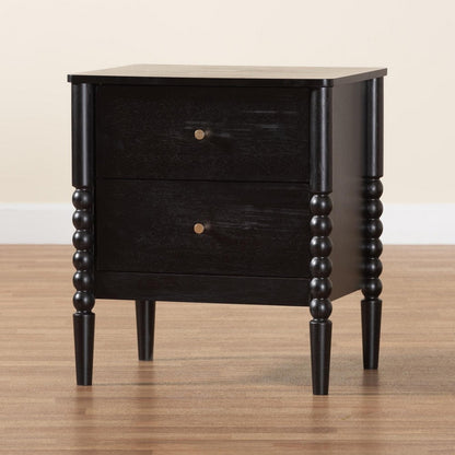Baxton Studio - Lucera Nightstand in Black - MG9011-Black-2DW-NS view 9