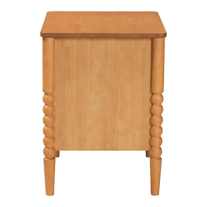 Baxton Studio - Lucera Nightstand in Oak Brown - MG9011-NT Oak-2DW-NS view 4
