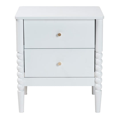 Baxton Studio - Lucera Nightstand in White - MG9011-White-2DW-NS view 3