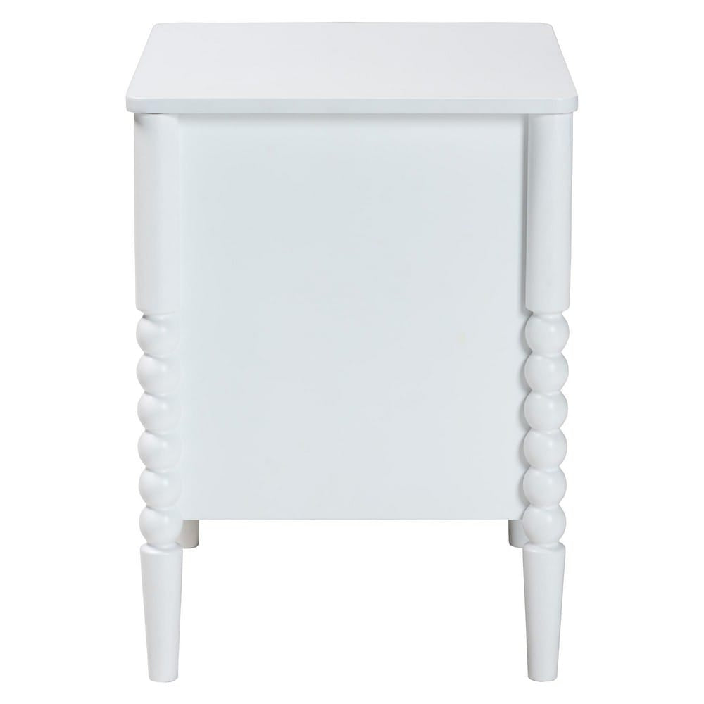 Baxton Studio - Lucera Nightstand in White - MG9011-White-2DW-NS view 4