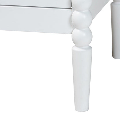 Baxton Studio - Lucera Nightstand in White - MG9011-White-2DW-NS view 6