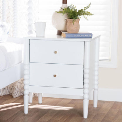 Baxton Studio - Lucera Nightstand in White - MG9011-White-2DW-NS view 8
