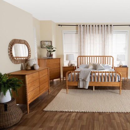 Baxton Studio - Lucera Queen Bedroom Set in Oak Brown - MG0110-4-NT Oak-Queen 5PC Bedroom Set view 11
