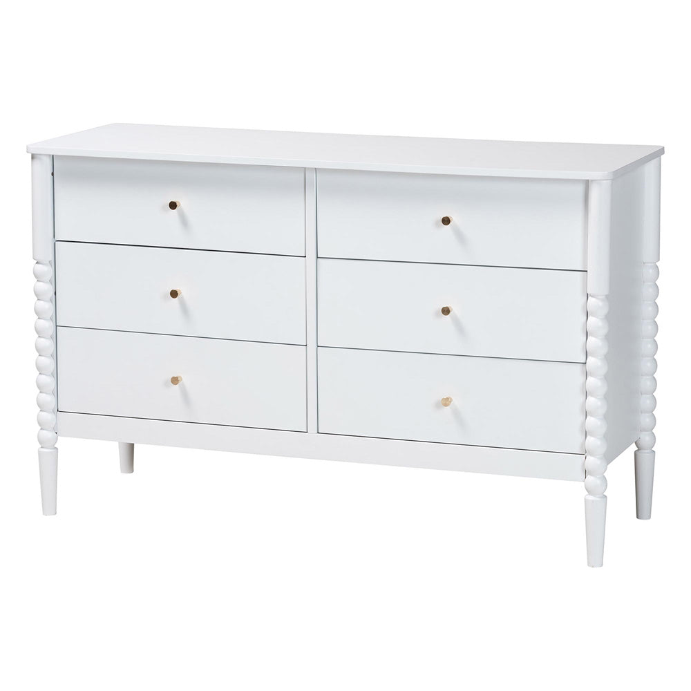 Baxton Studio - Lucera Queen Bedroom Set in White - MG0110-4-White-Queen 4PC Bedroom Set view 5
