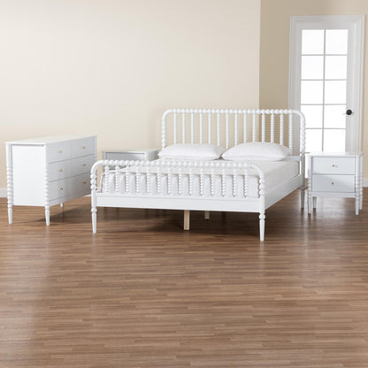Baxton Studio - Lucera Queen Bedroom Set in White - MG0110-4-White-Queen 4PC Bedroom Set view 11