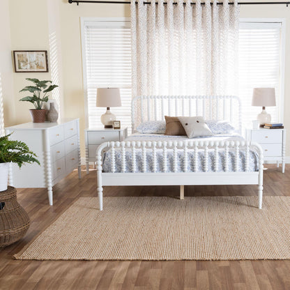 Baxton Studio - Lucera Queen Bedroom Set in White - MG0110-4-White-Queen 4PC Bedroom Set view 12