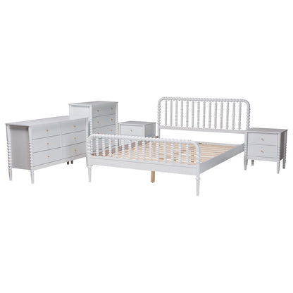 Baxton Studio - Lucera Queen Bedroom Set in White - MG0110-4-White-Queen 5PC Bedroom Set view 2