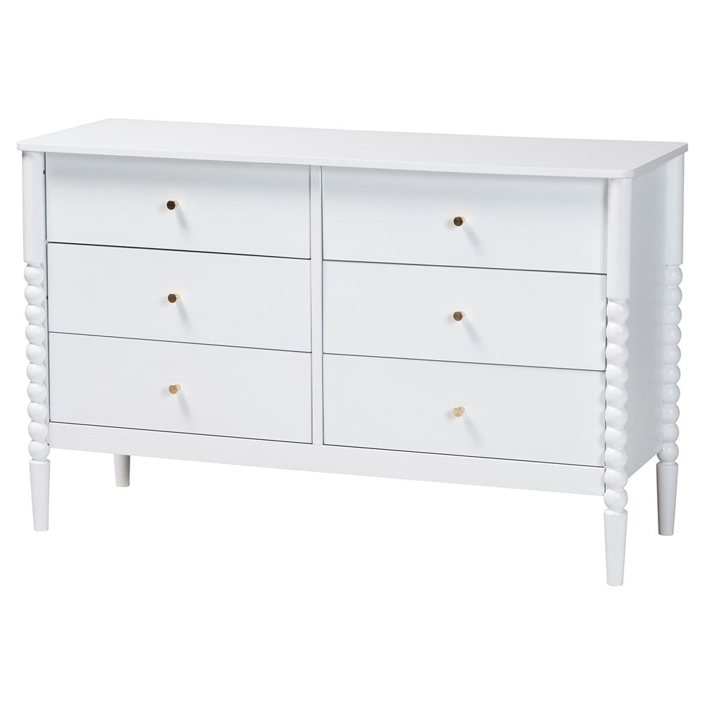 Baxton Studio - Lucera Queen Bedroom Set in White - MG0110-4-White-Queen 5PC Bedroom Set view 6