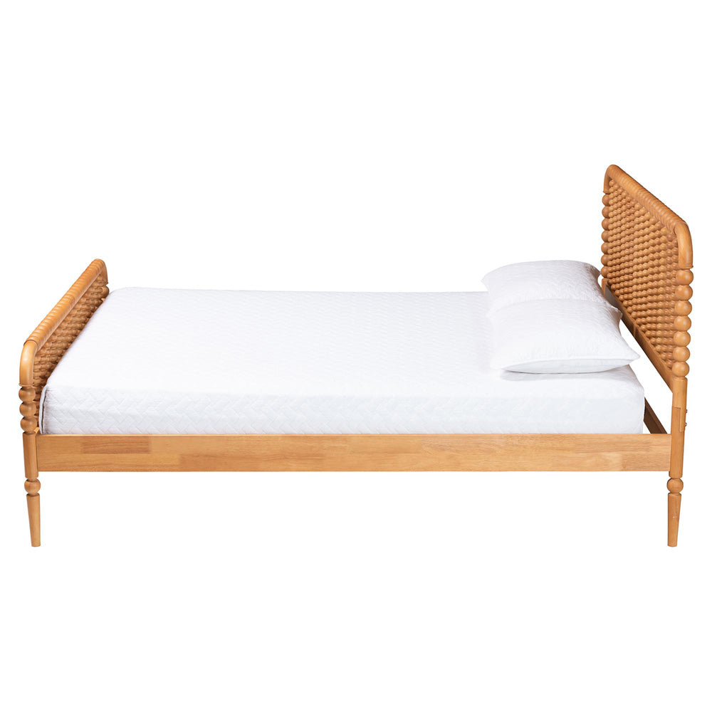 Baxton Studio - Lucera Queen Size Bed in Oak Brown - MG0110-4-NT Oak-Queen view 2