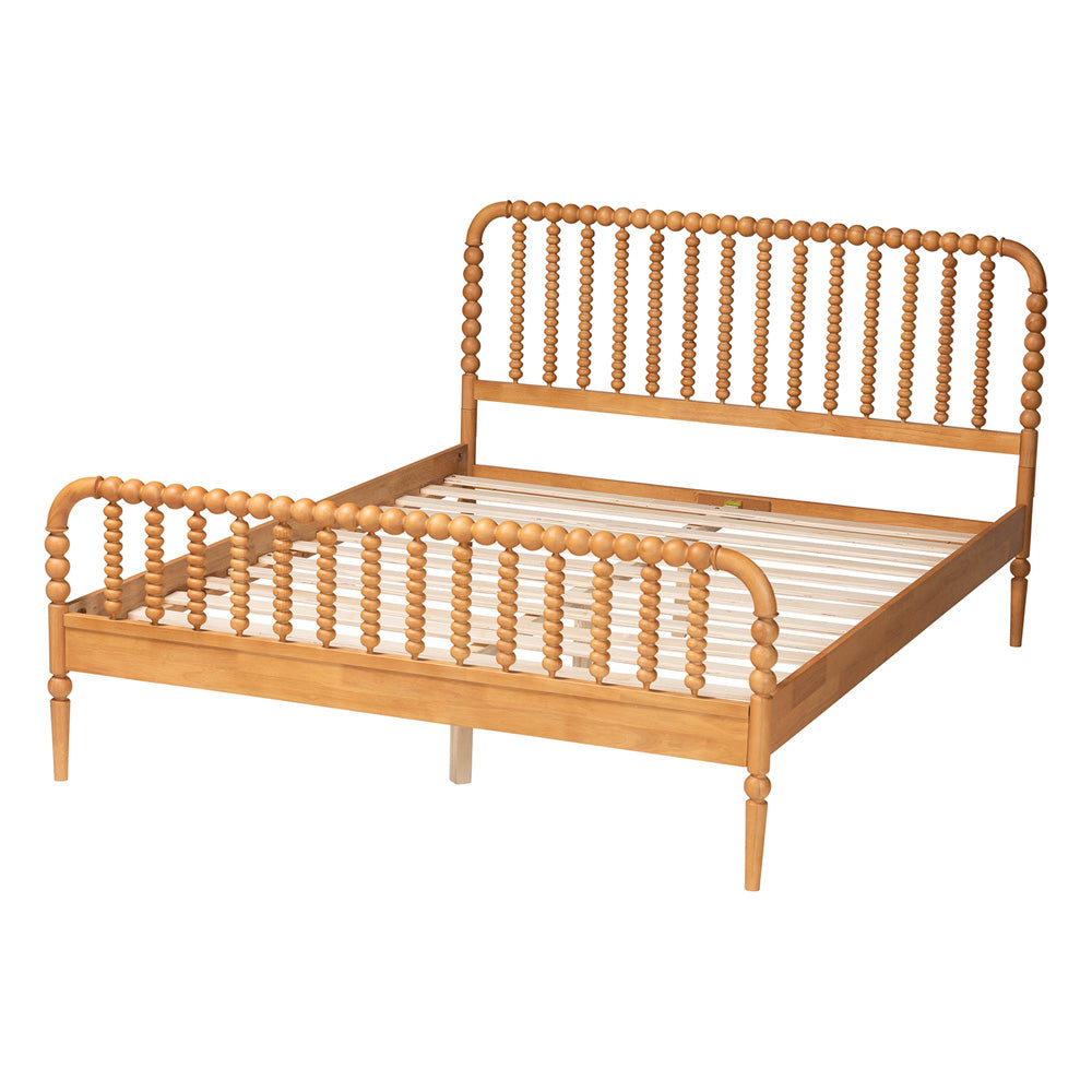 Baxton Studio - Lucera Queen Size Bed in Oak Brown - MG0110-4-NT Oak-Queen view 3
